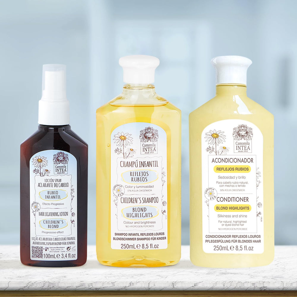 Camomila Intea family-friendly routine for blonde hair care and lightening