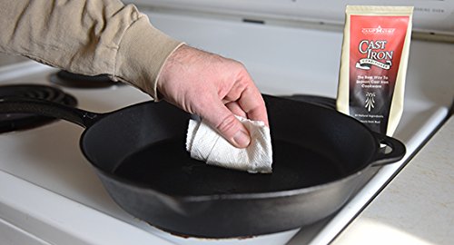 Camp Chef Cast Iron Conditioner finished pan with a rich, protective patina.