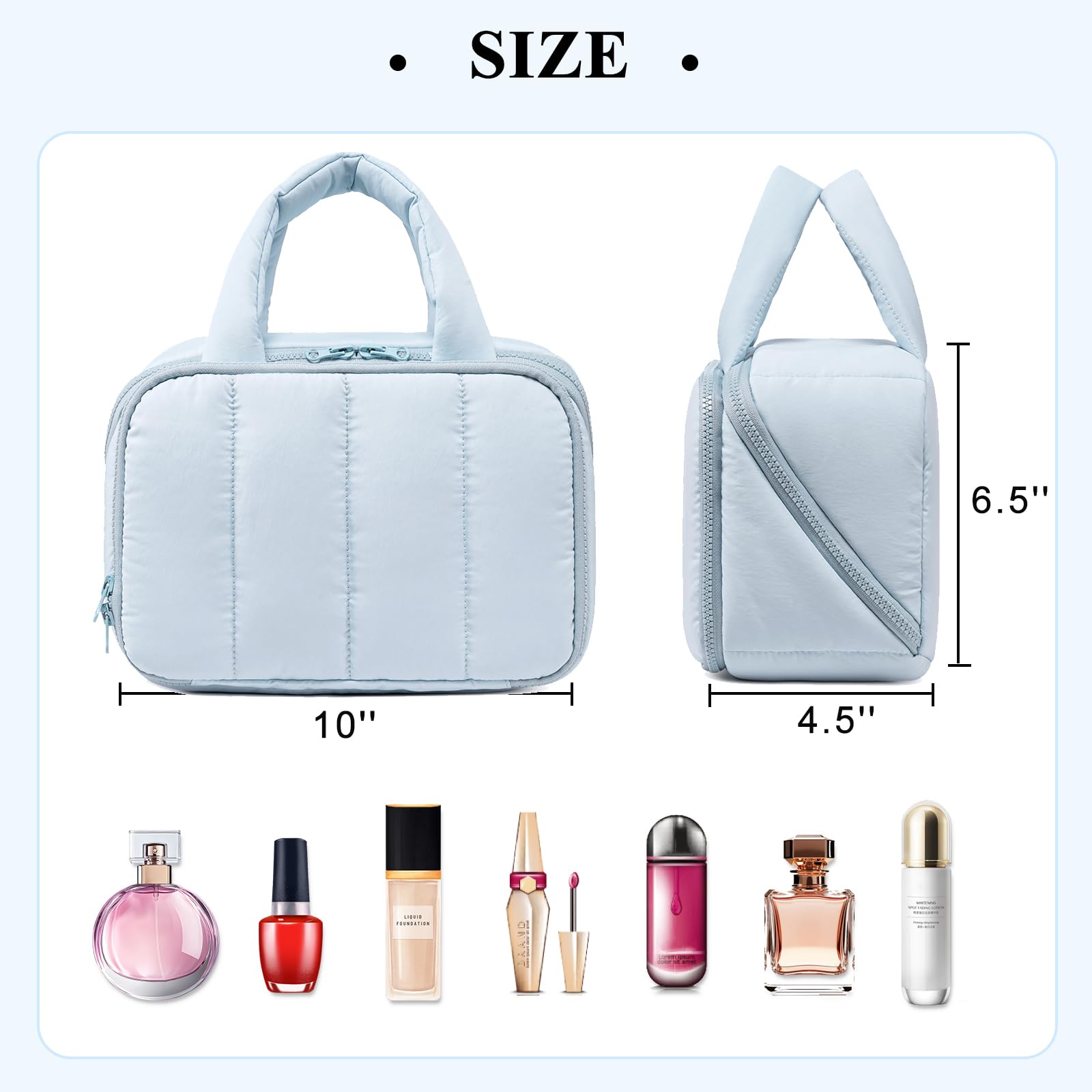 CAMTOP light-blue middle-compartment keeps items orderly while traveling