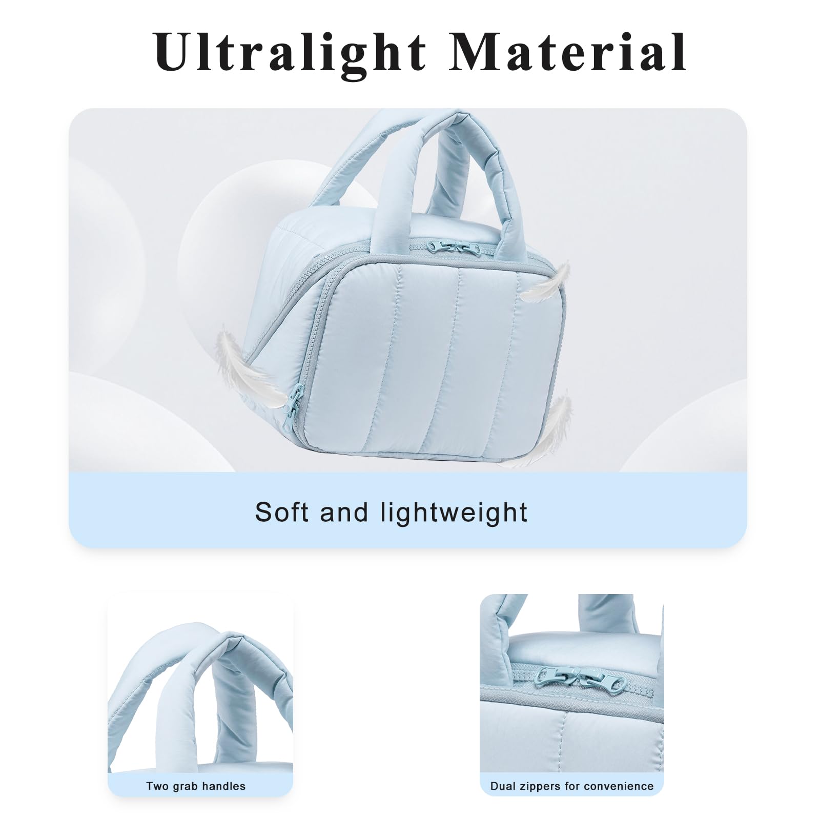 CAMTOP light-blue quilted texture adds stylish softness to travel