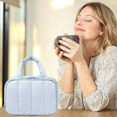 CAMTOP light-blue wide-open design for fast item access and upright bottle storage