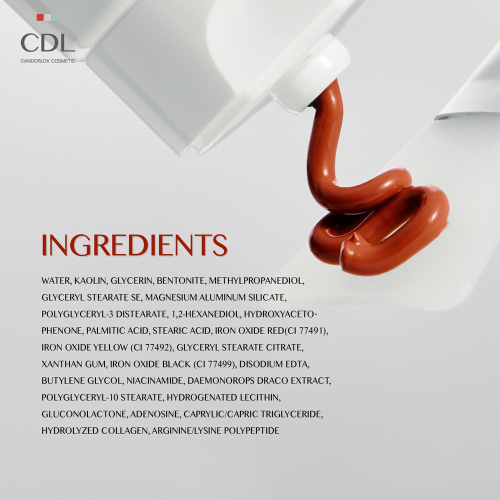 CANDORLOV Red Mud Mask bubble-spark-mask follow-up close-up highlighting pore tightening.