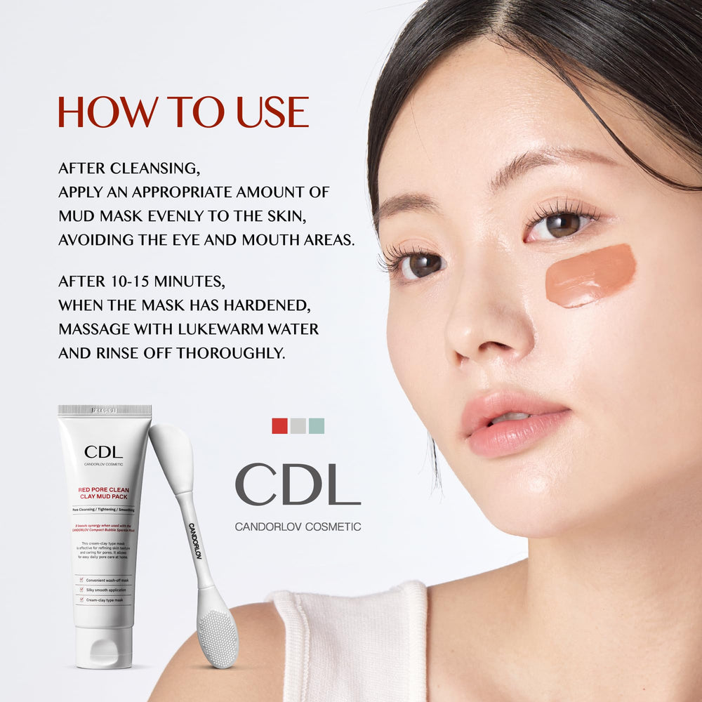 CANDORLOV Red Mud Mask sensitive-skin-safe close-up showing gentle care.