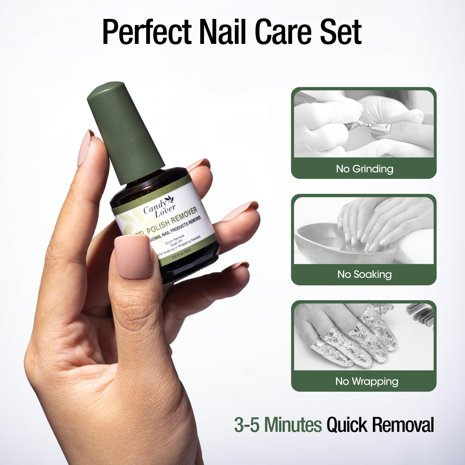 Candy Lover remover action shot captures gel polish bubbling for quick removal.
