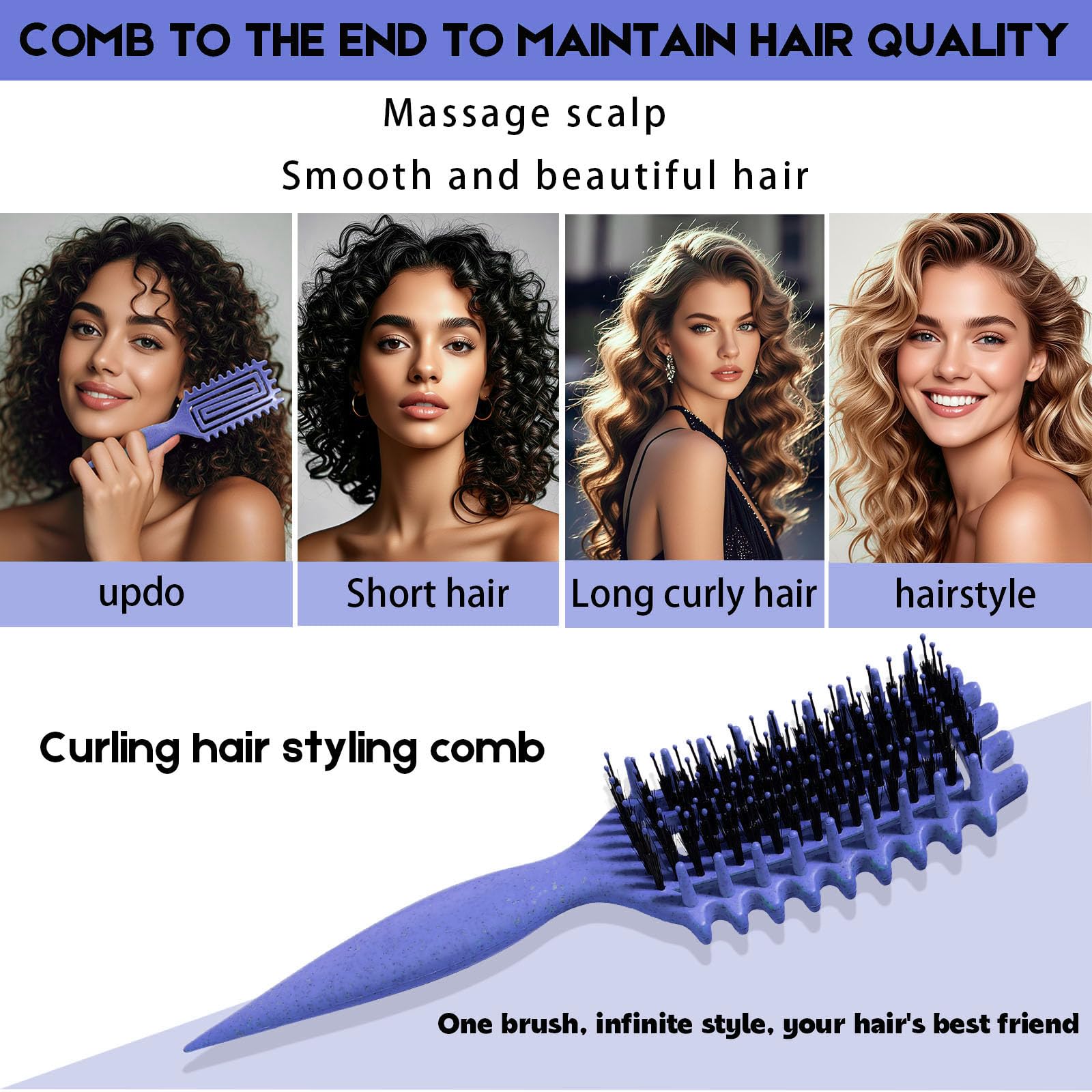 Candybrush works on all hair types for smooth, damage-free styling