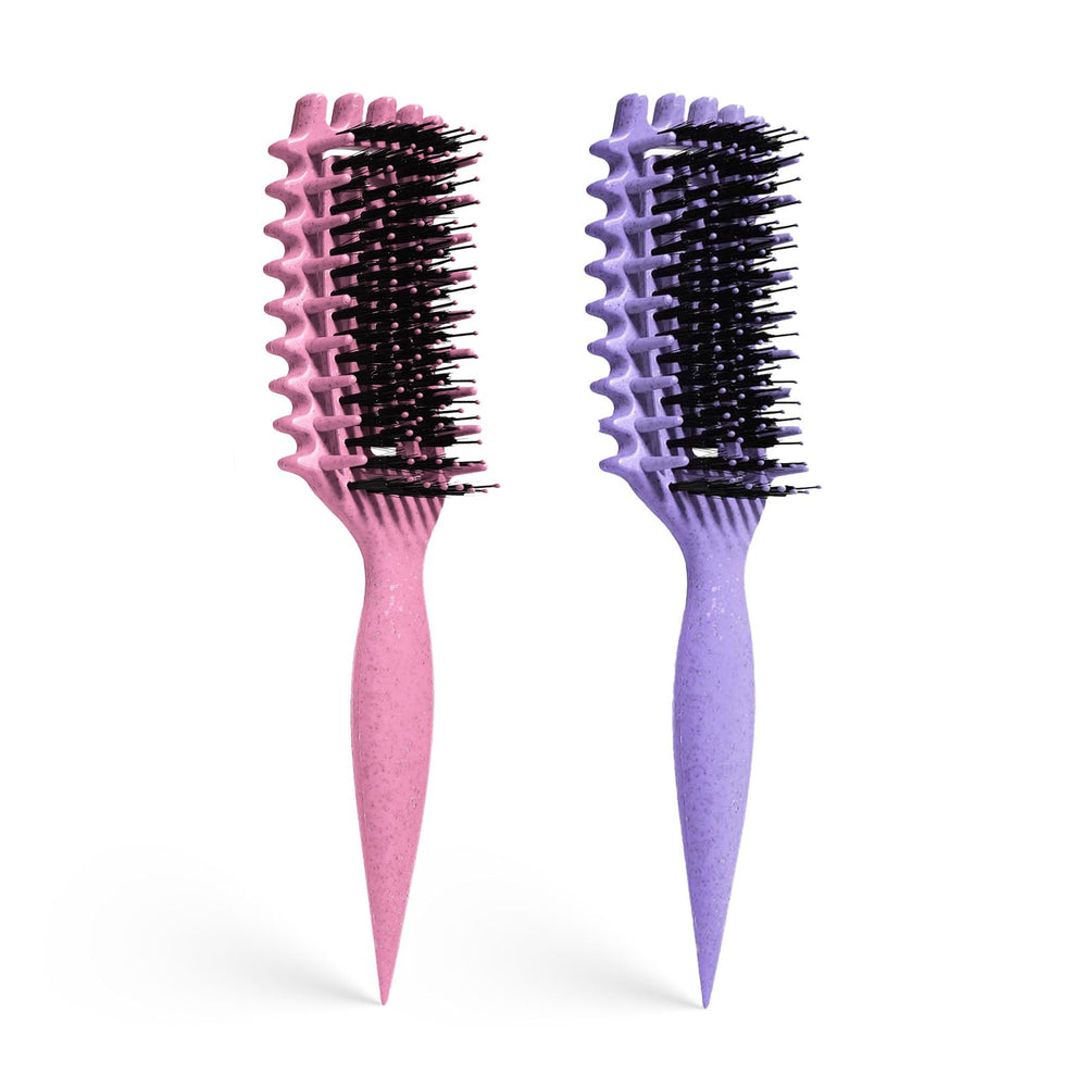 Candybrush curl-bristle layout for smooth detangling and curl definition