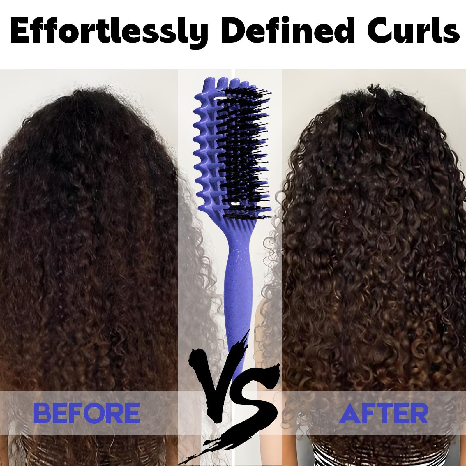Candybrush assists product application while detangling for evenly defined curls