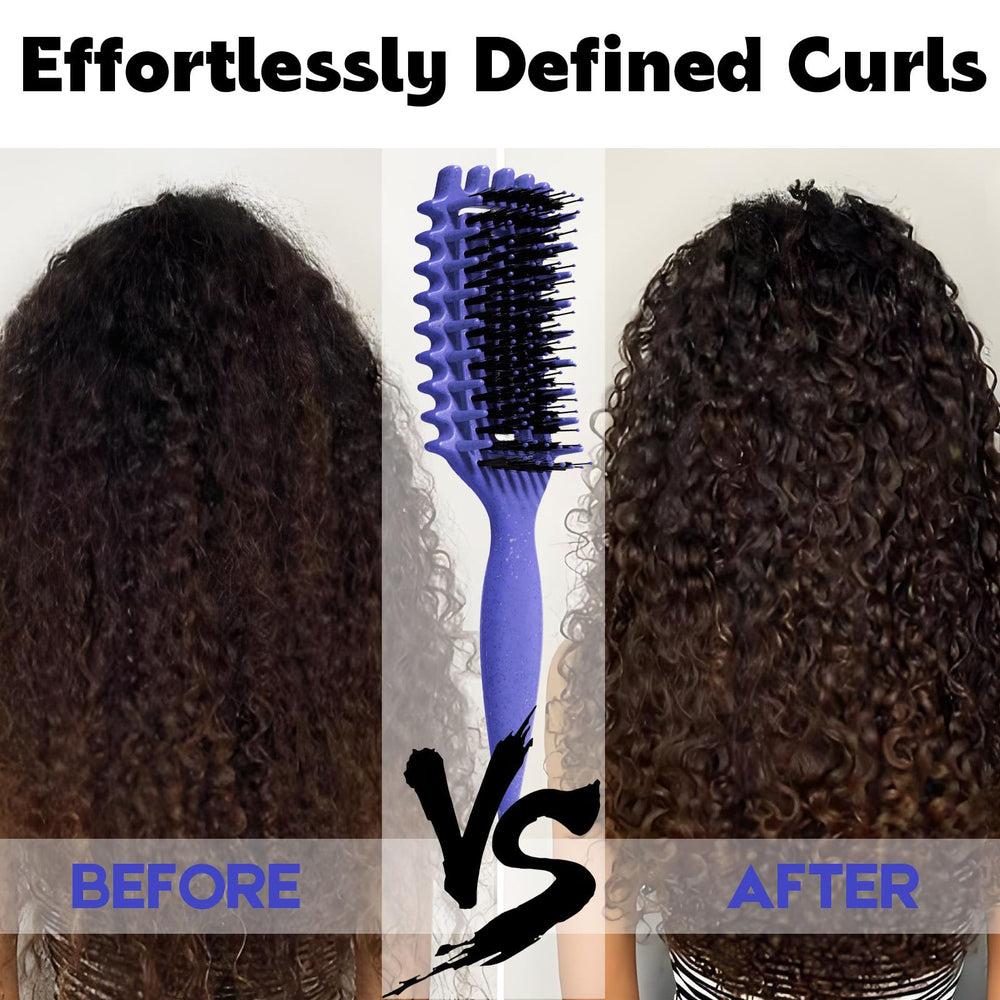 Candybrush assists product application while detangling for evenly defined curls