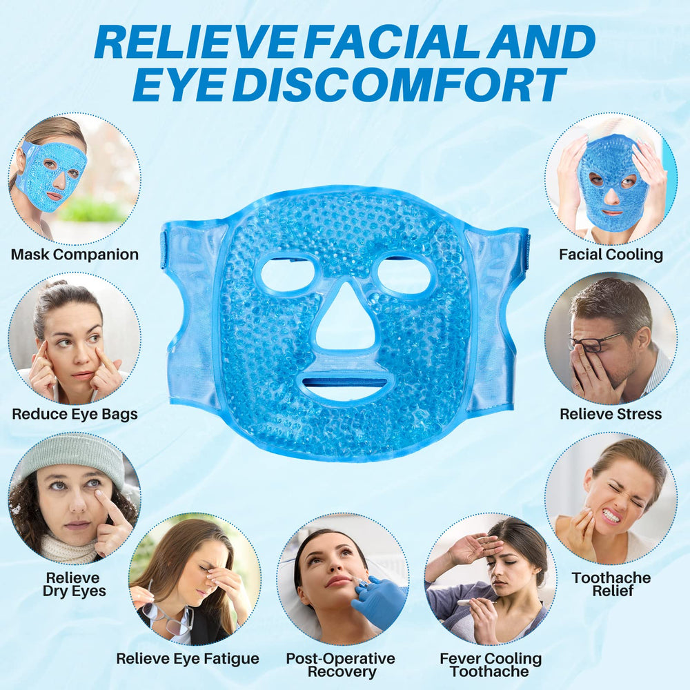 Candyfouse ice pack face mask freezer-ready cold therapy