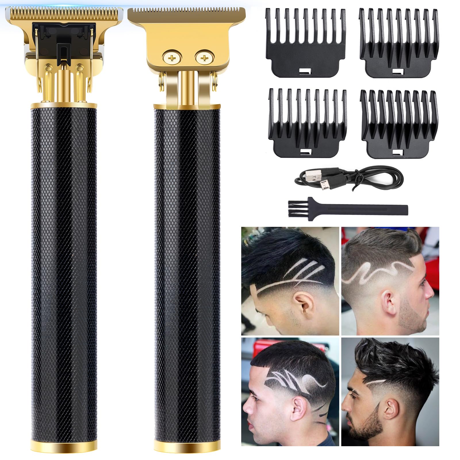 Candyfouse professional beard trimmer front view showing precise zero-gap cutting for clean lines.