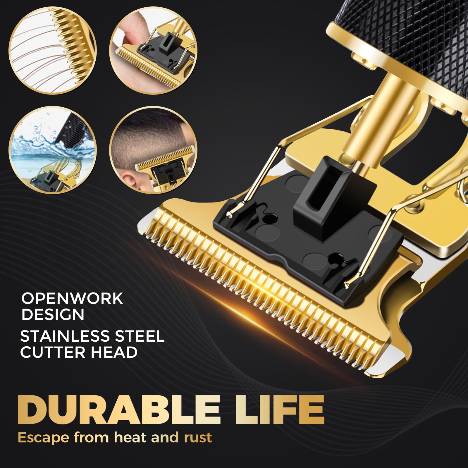 Candyfouse zero-gap blade minimizes tugging for a clean, salon-like finish.
