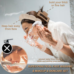 Canitor cloud headband features plush sponge and terry for gentle face washing