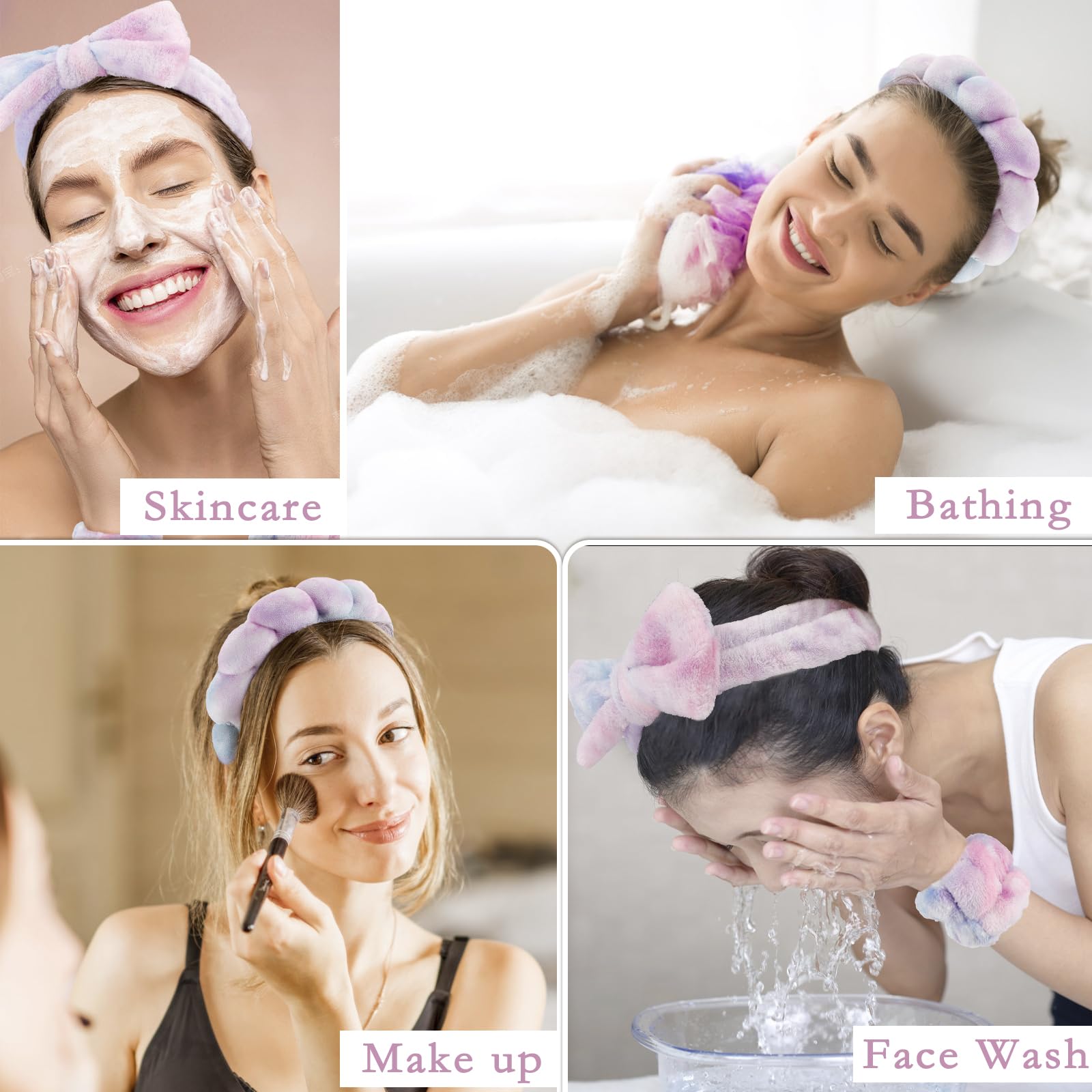 Canitor dual headbands to keep hair from face during mask application.