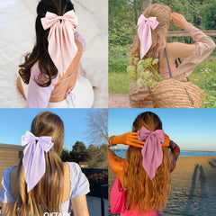 Canitor hair bows satin-fabric closeup with glossy finish