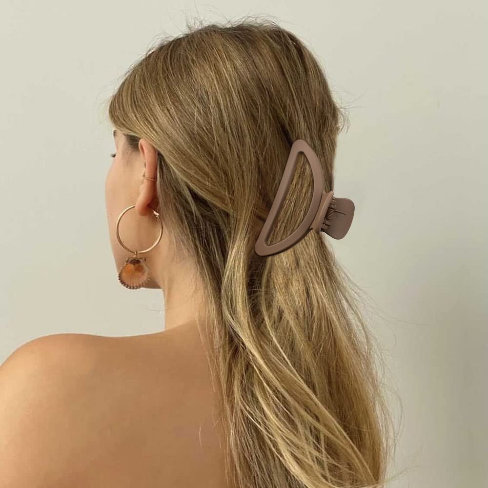 Canitor khaki matte claw clip complements casual outfits with secure grip