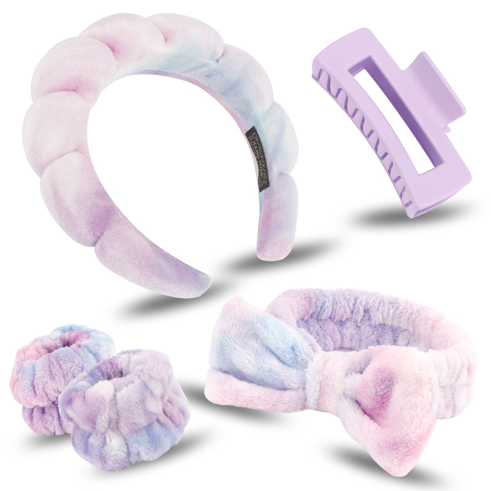 Canitor soft coral fleece bow headband perfect for gentle facial care.