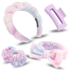 Canitor soft coral fleece bow headband perfect for gentle facial care.