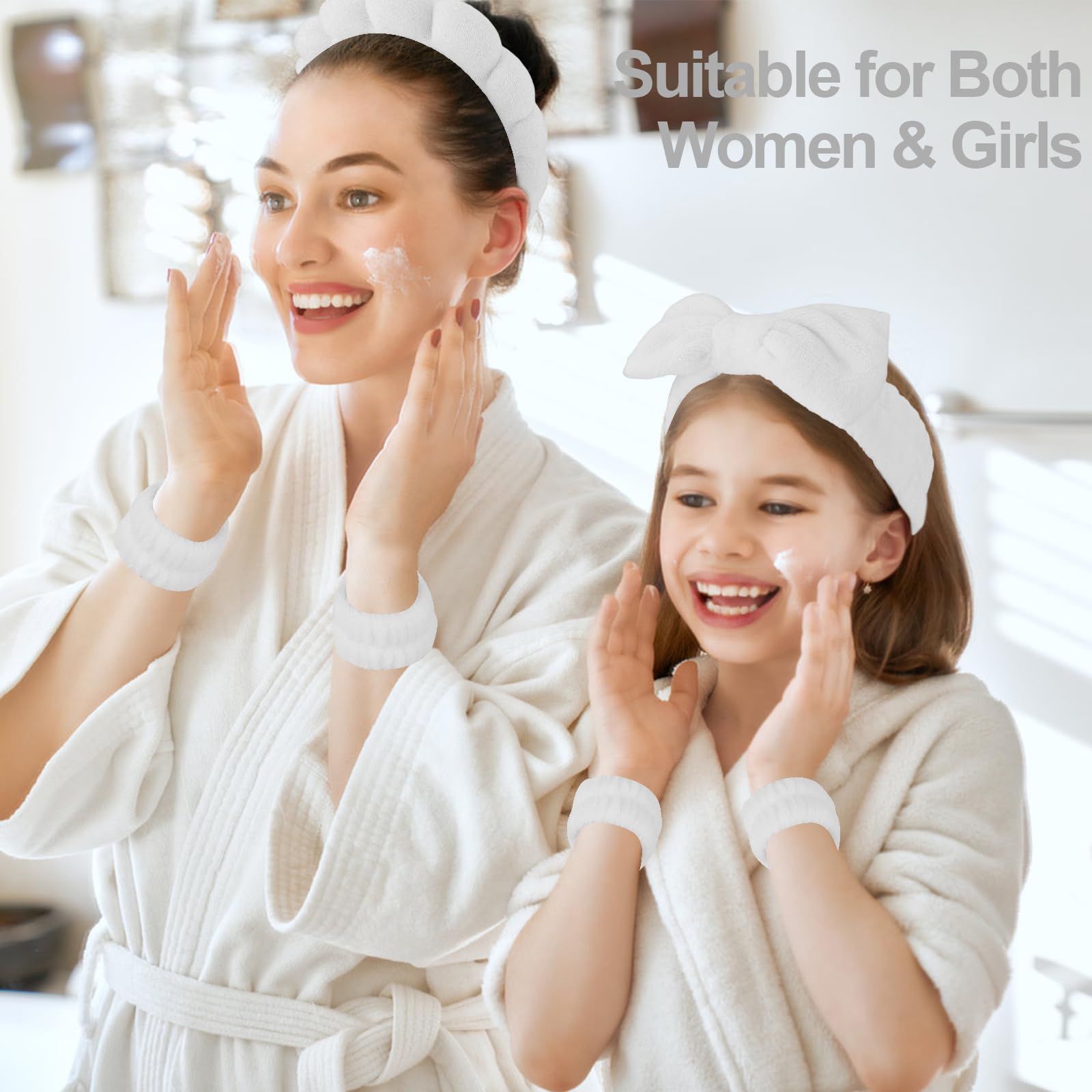 Canitor wristbands absorb moisture to protect clothing during skincare tasks.