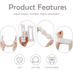 Canitor spa wristbands catch splashes to keep sleeves dry during washing.