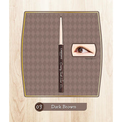 CANMAKE Creamy Touch Liner 03 Dark Brown waterproof formula resists tears and sweat.