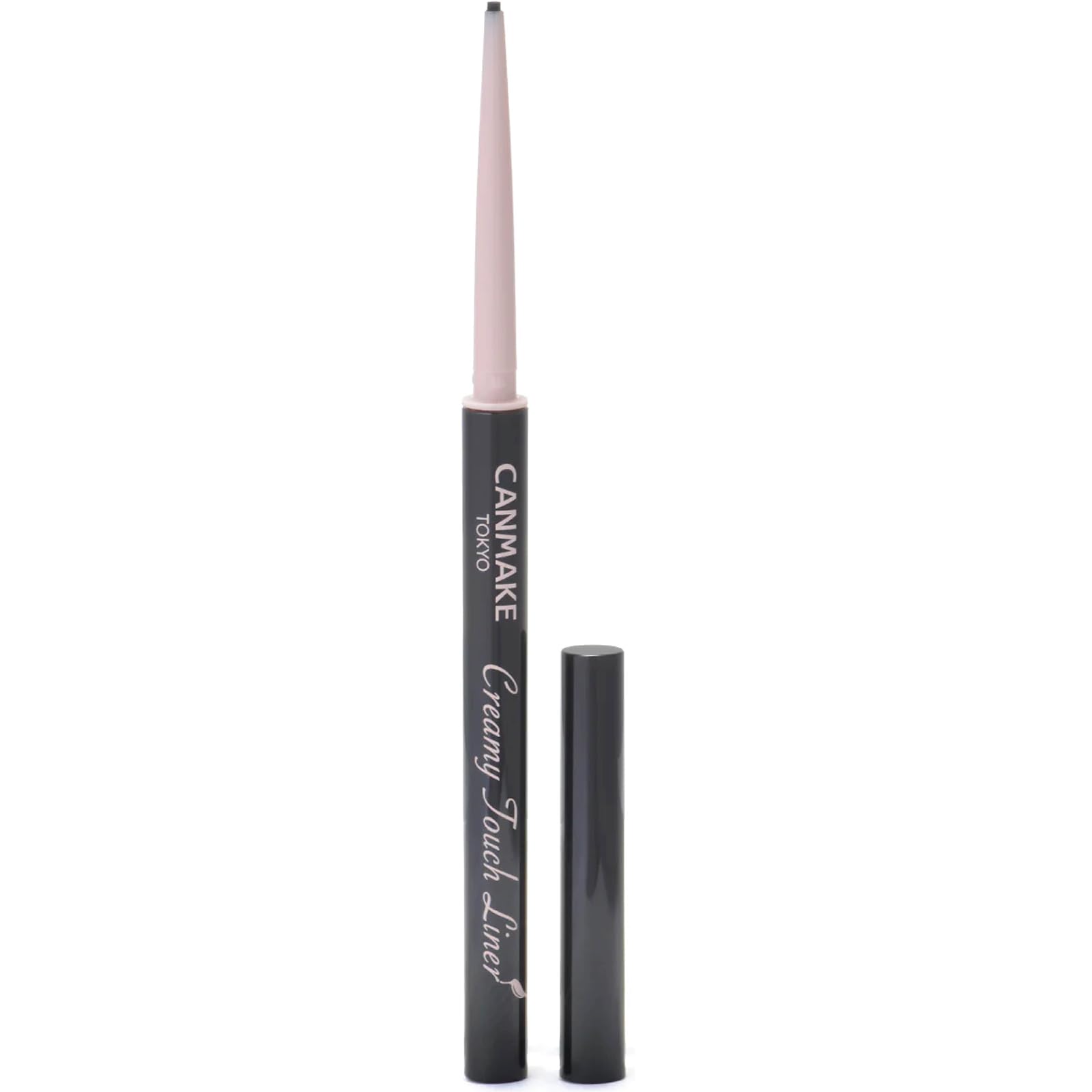 CANMAKE Creamy Touch Liner closeup with slim tip for precise, gentle eyelid gliding.