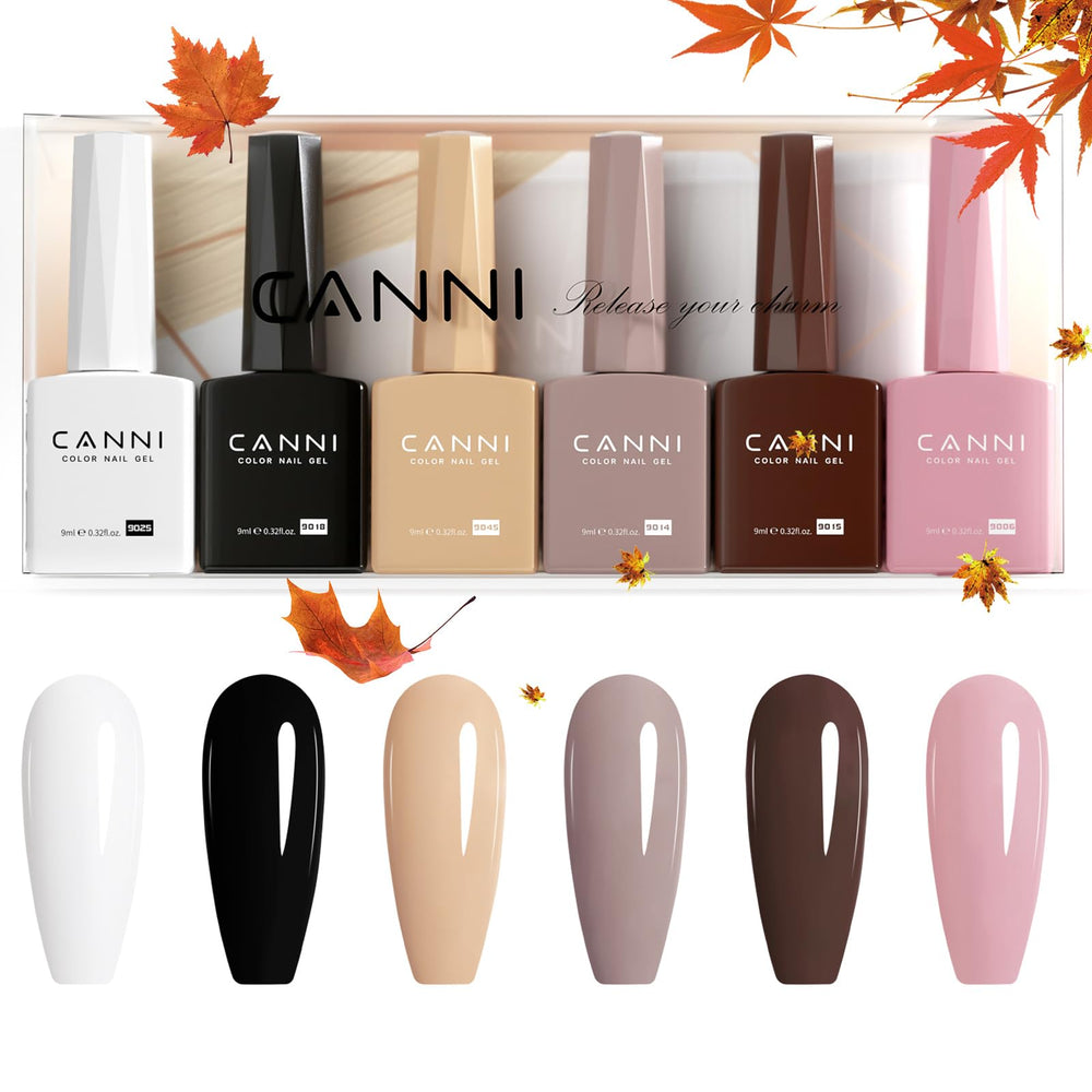 CANNI LED manicure setup with gel polish kit