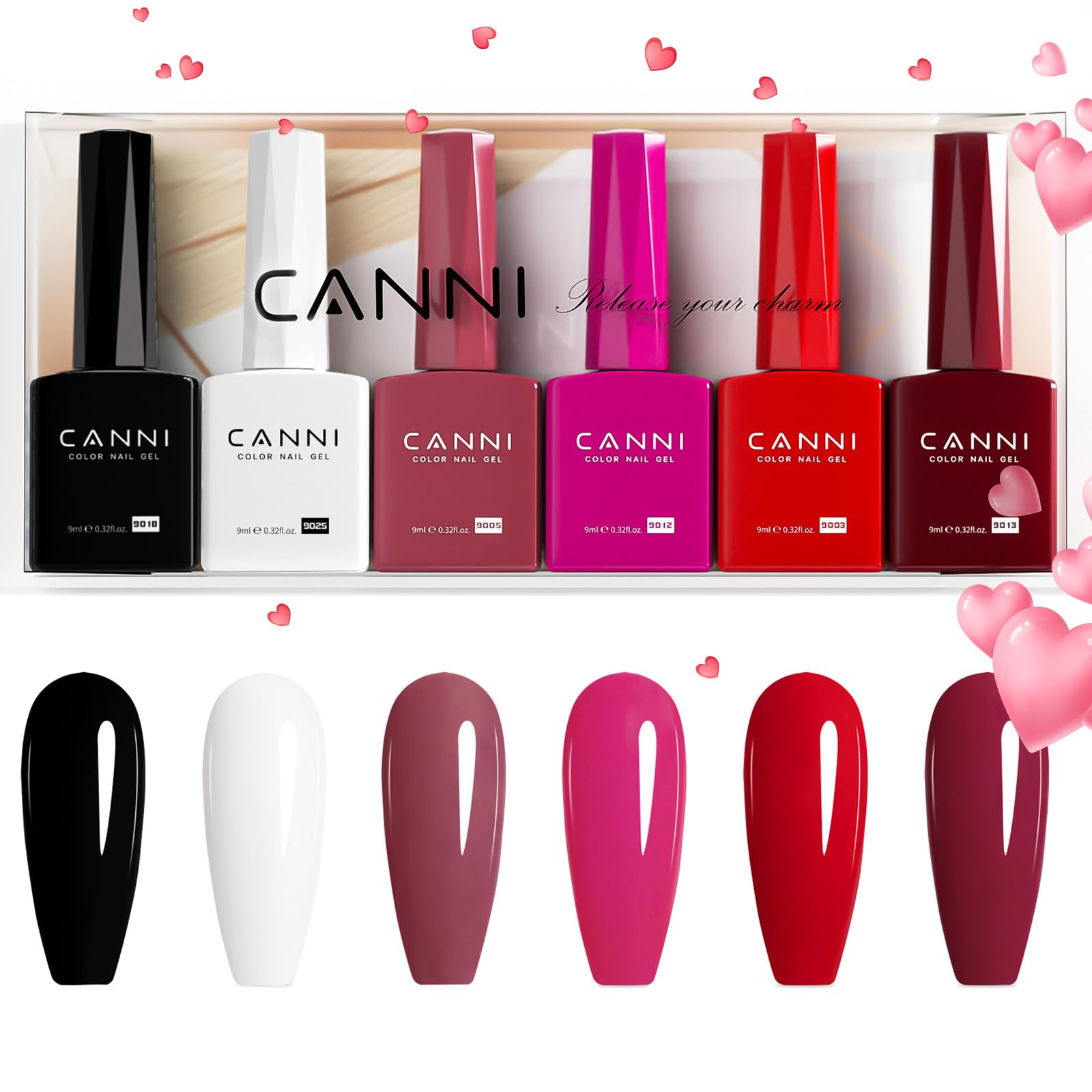 CANNI 9ml white bottle shows hema-free gel polish for a smooth, long-lasting manicure