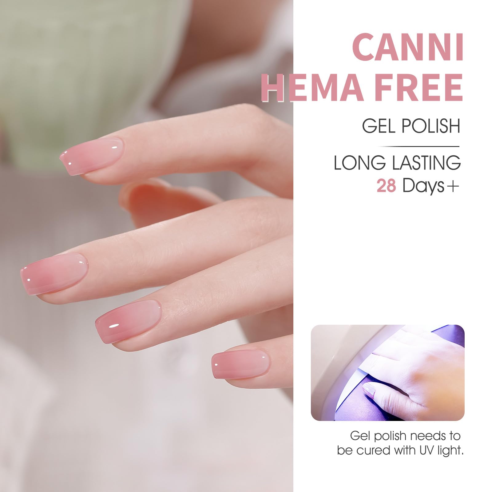 CANNI at-home salon glossy finish for professional-looking nails without visits.