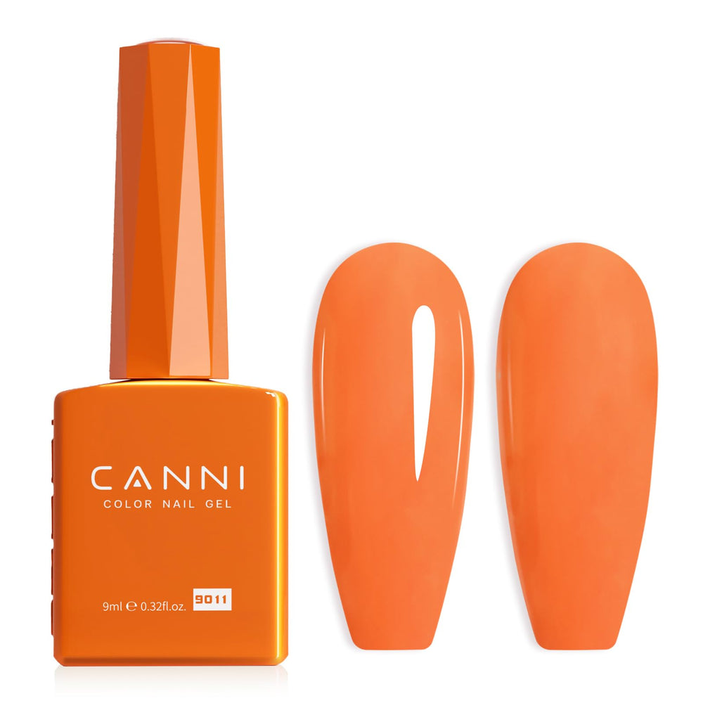 CANNI bright orange gel bottle shows true color for precise shade preview.