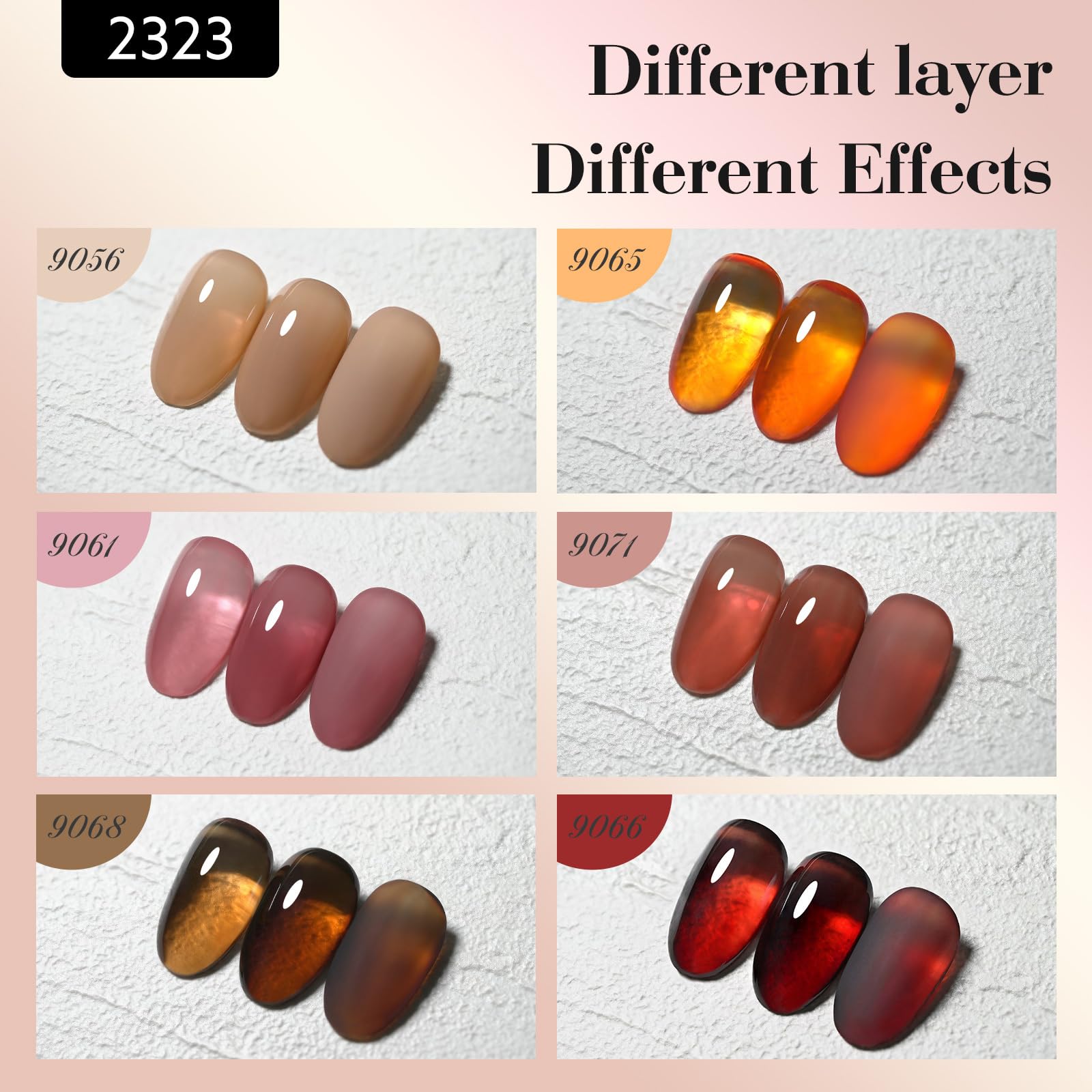 CANNI Brown Jelly Gel Nail Polish Set 3D crystal label close-up showcases premium packaging.