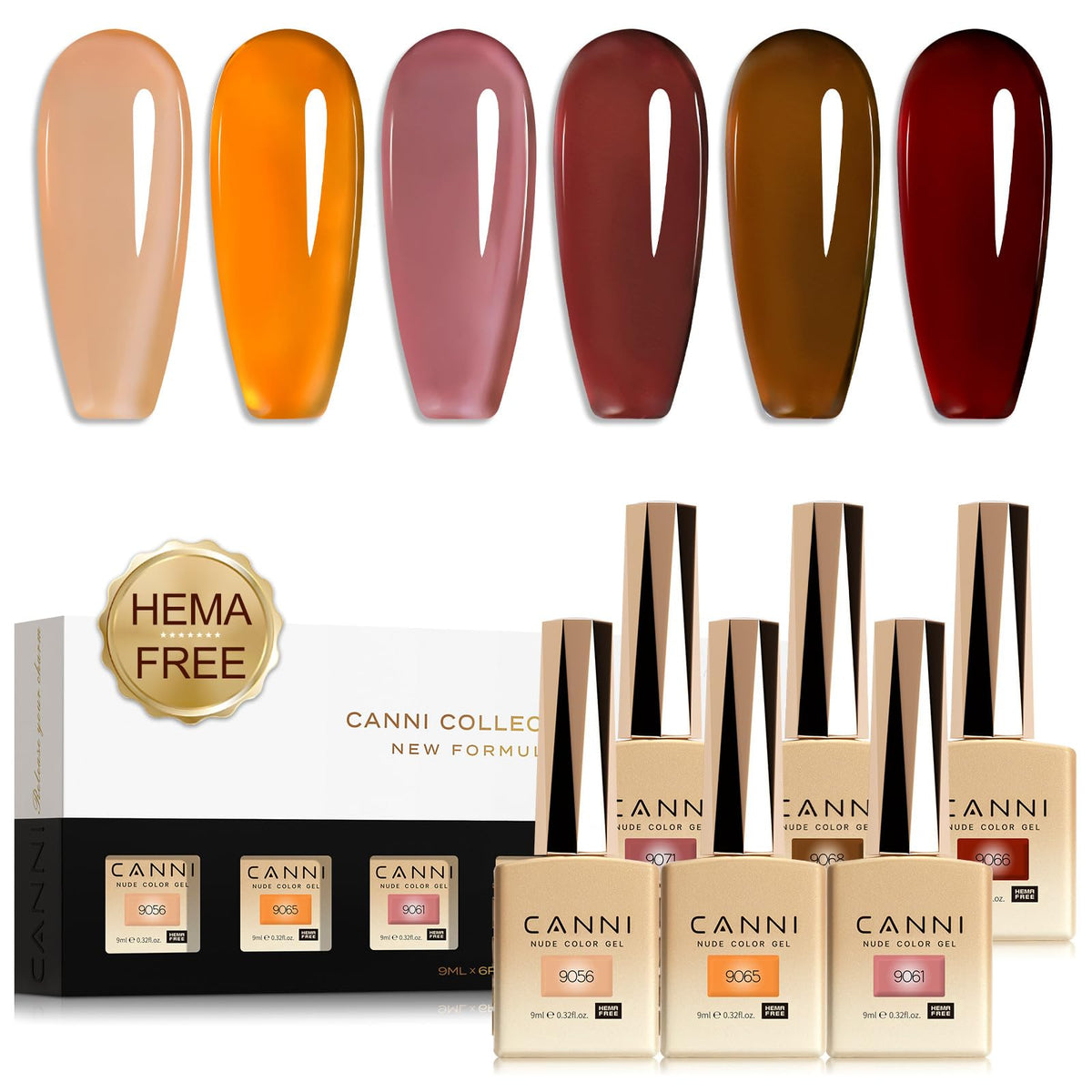 CANNI Brown Jelly Gel Nail Polish Set coffee bottle close-up showing color accuracy for fall nails.