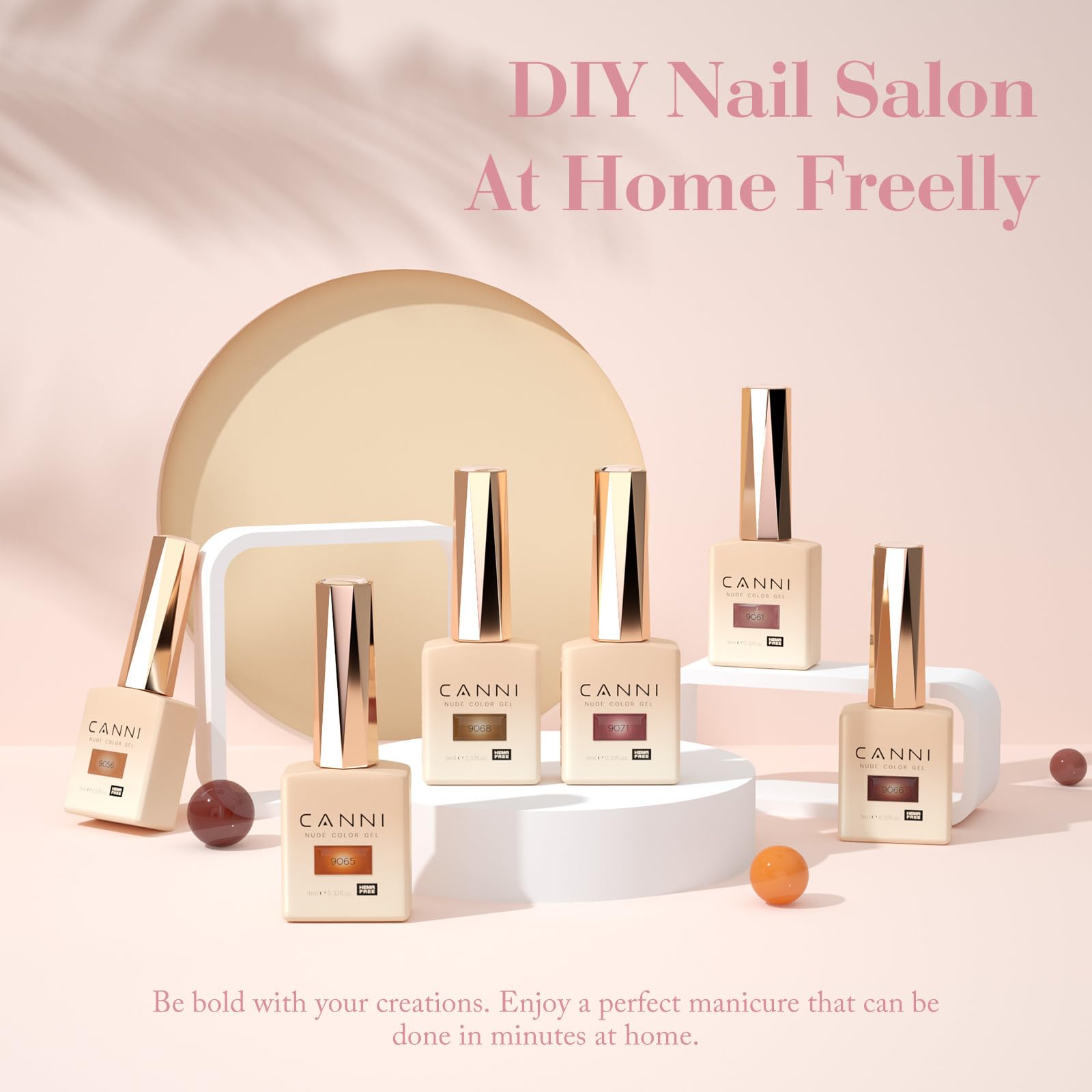 CANNI Brown Jelly Gel Nail Polish Set mocha bottle close-up highlighting rich shade for chic look.