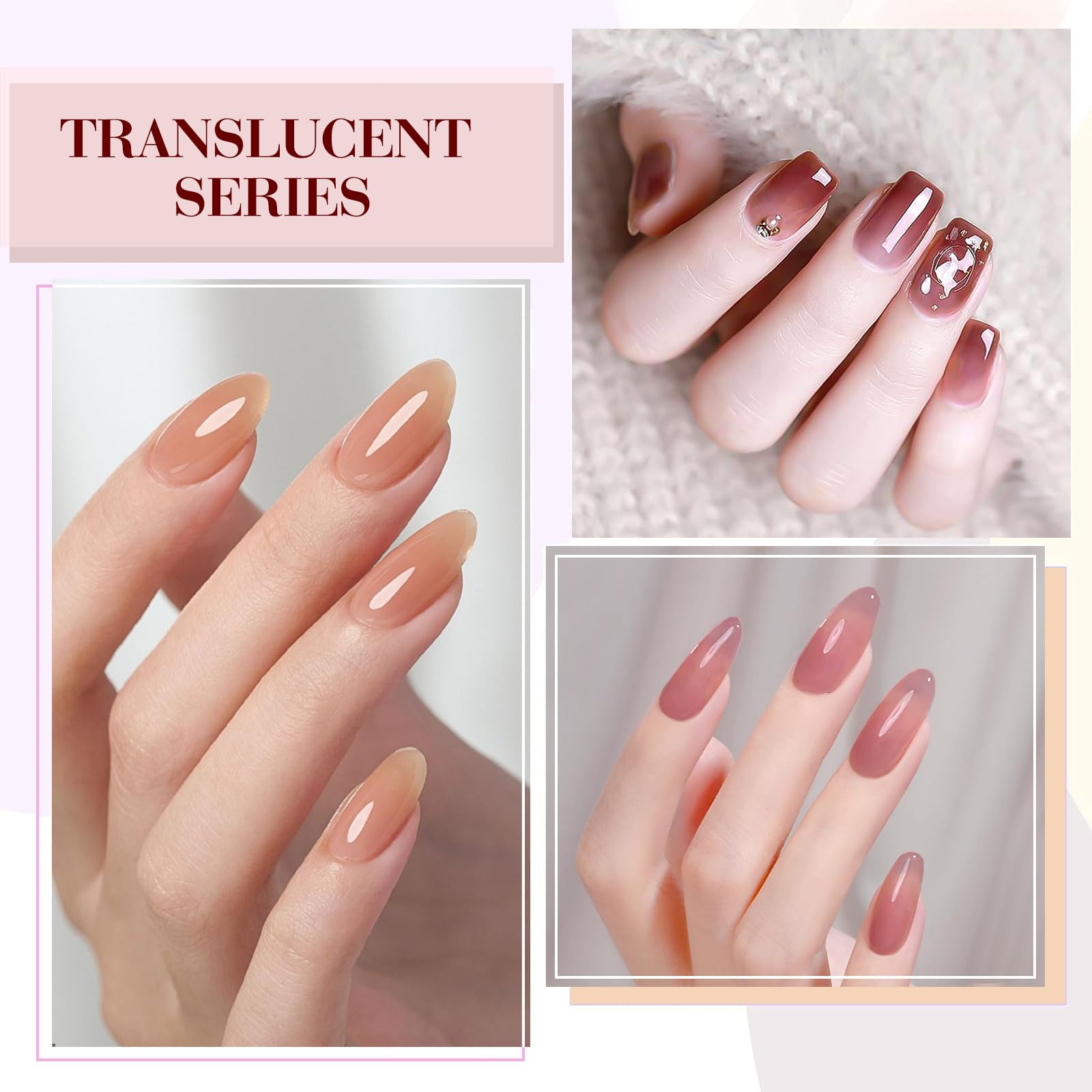 CANNI Brown Jelly Gel Nail Polish Set packaging close-up emphasizes gift-ready presentation.