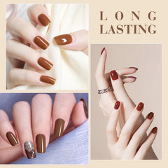 CANNI chestnut gel bottle for a warm, durable manicure.