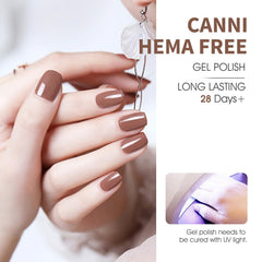 CANNI khaki gel bottle for a subtle earthy nude shade.