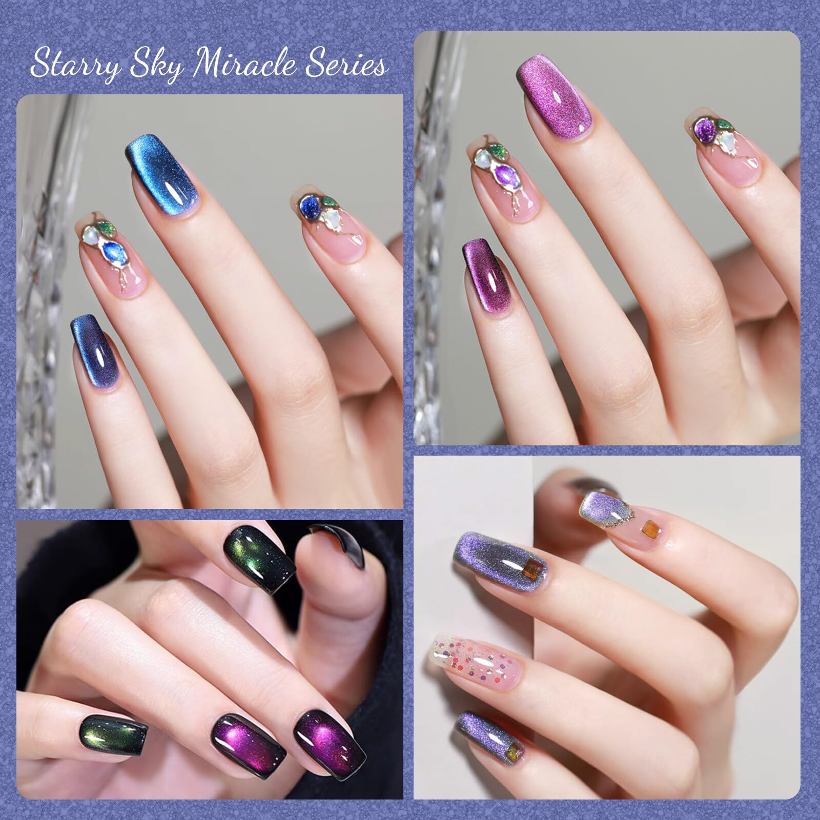CANNI cat-eye rainbow glitter 9ml polish adds holo sparkle and shifting light effects