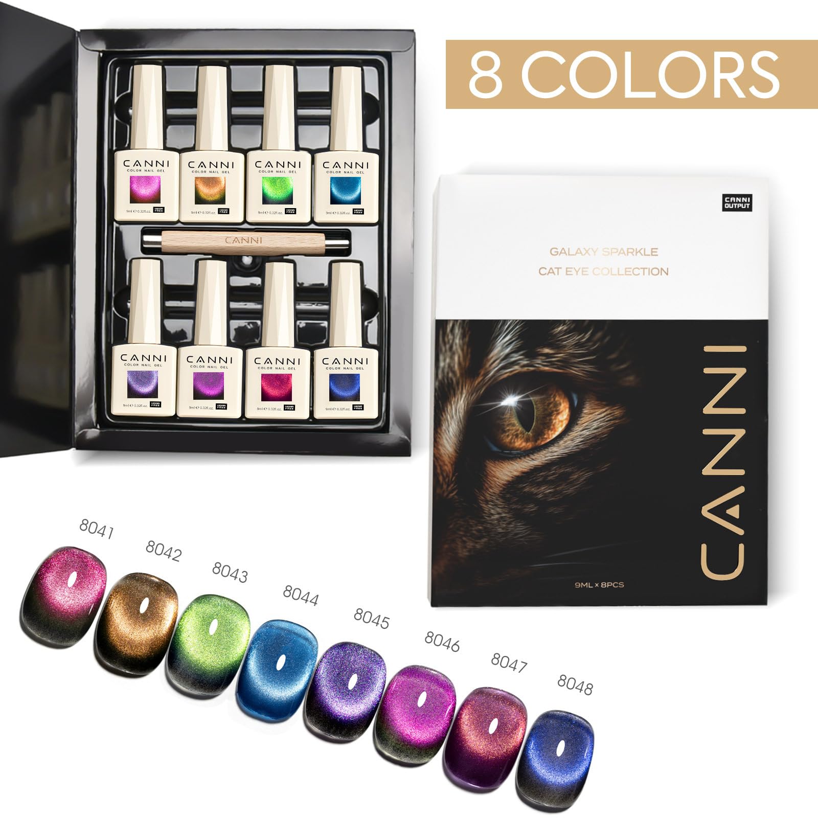 CANNI cat-eye green 9ml polish features magnetic depth for on-trend manicures