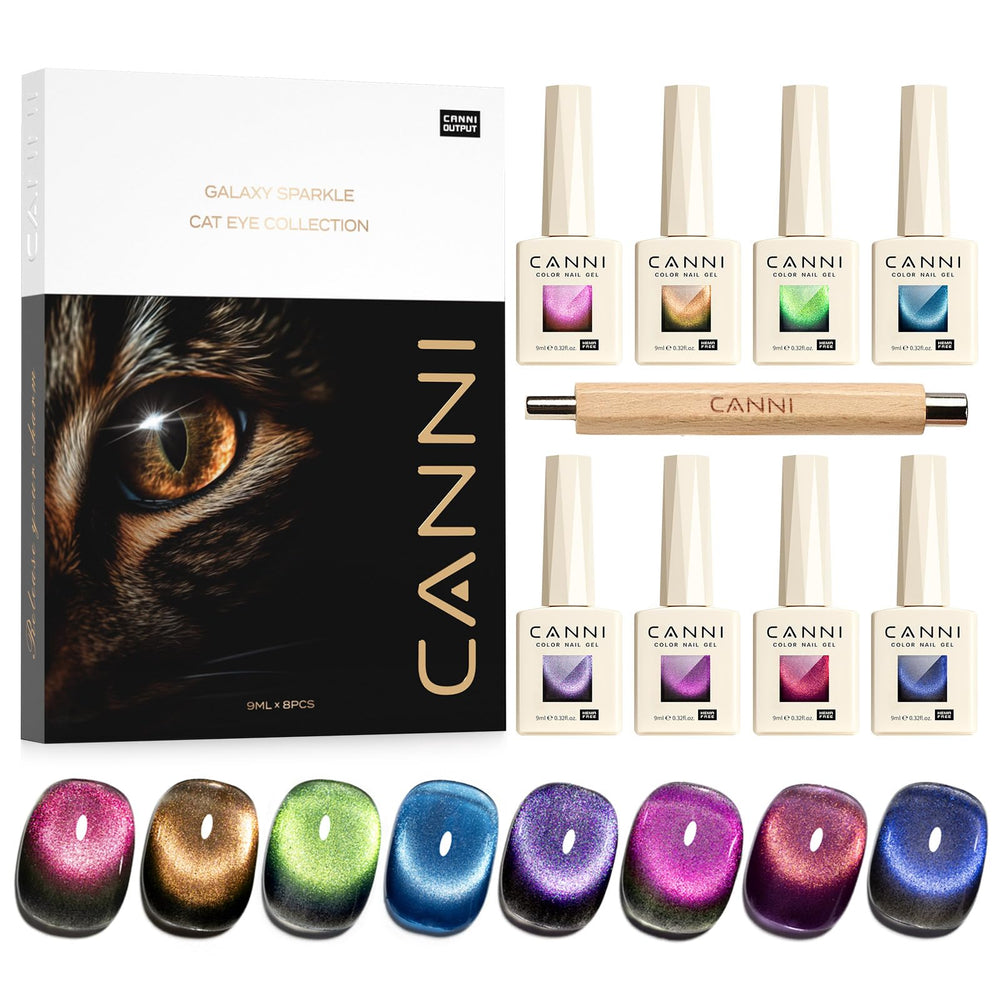 CANNI cat-eye red 9ml polish with magnetic shift for bold, long-wearing nails