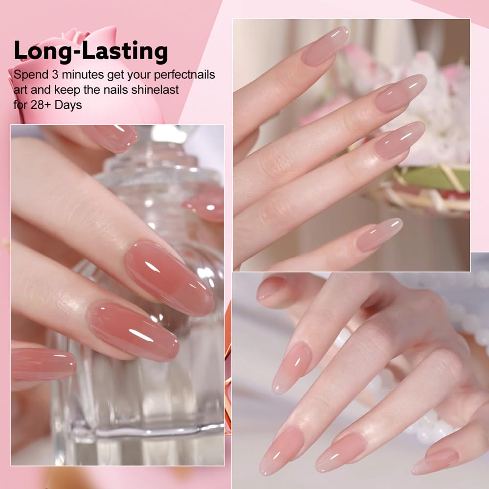 CANNI CC3 jelly gel nail polish set high-gloss finish delivers salon-ready shine at home.