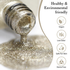 CANNI Champagne Gold Glitter brush demonstrates easy application for beginners.