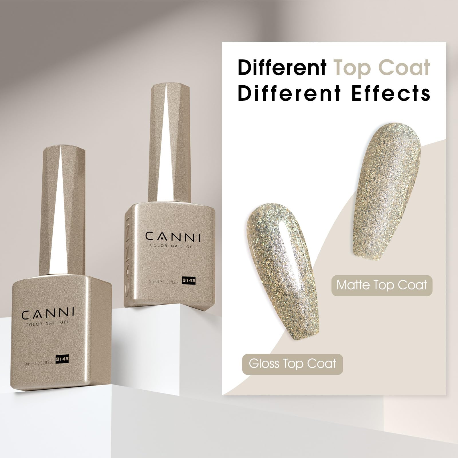 CANNI Champagne Gold Glitter packaging highlights gift-ready design.