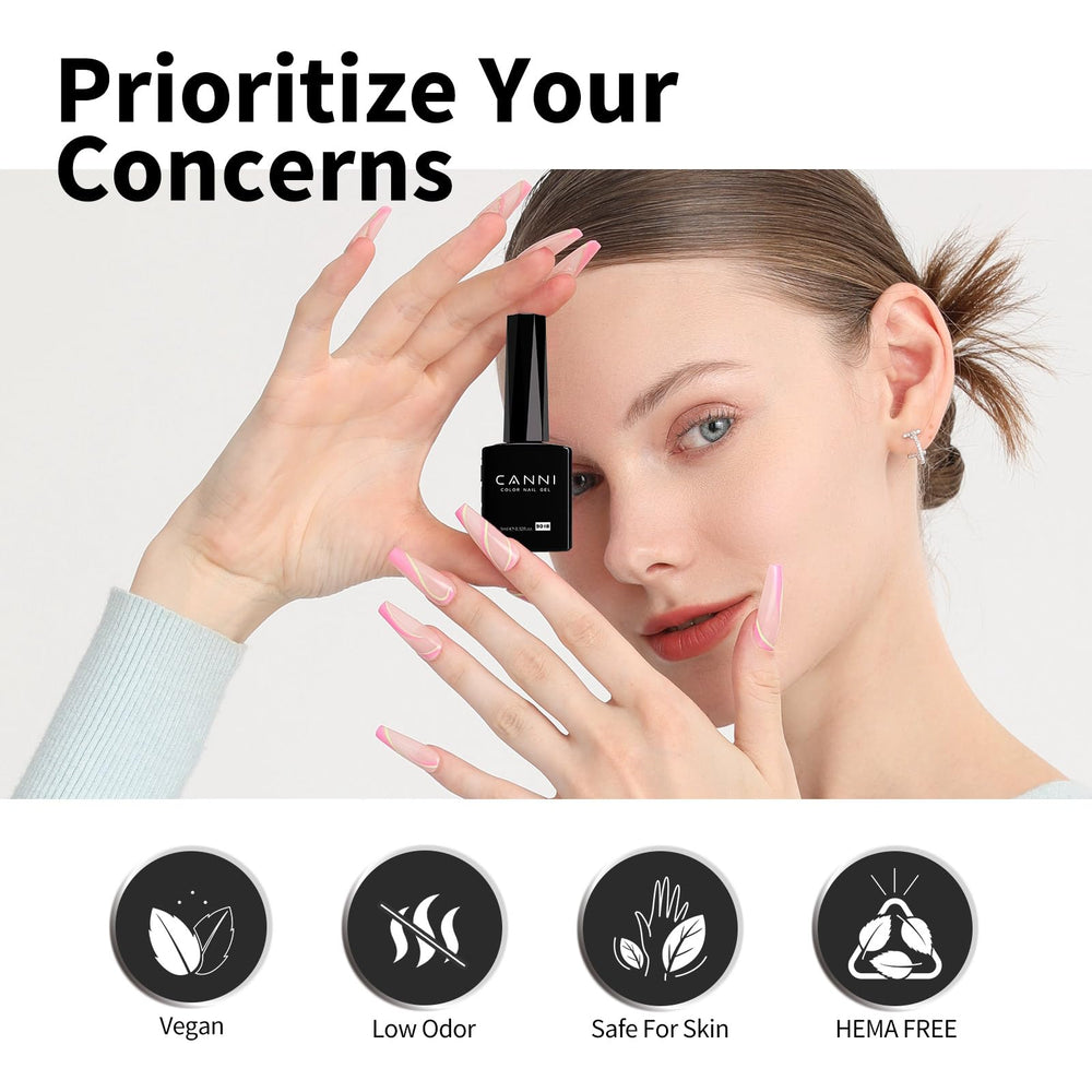 CANNI color bottle design view highlights accurate color during manicure planning.