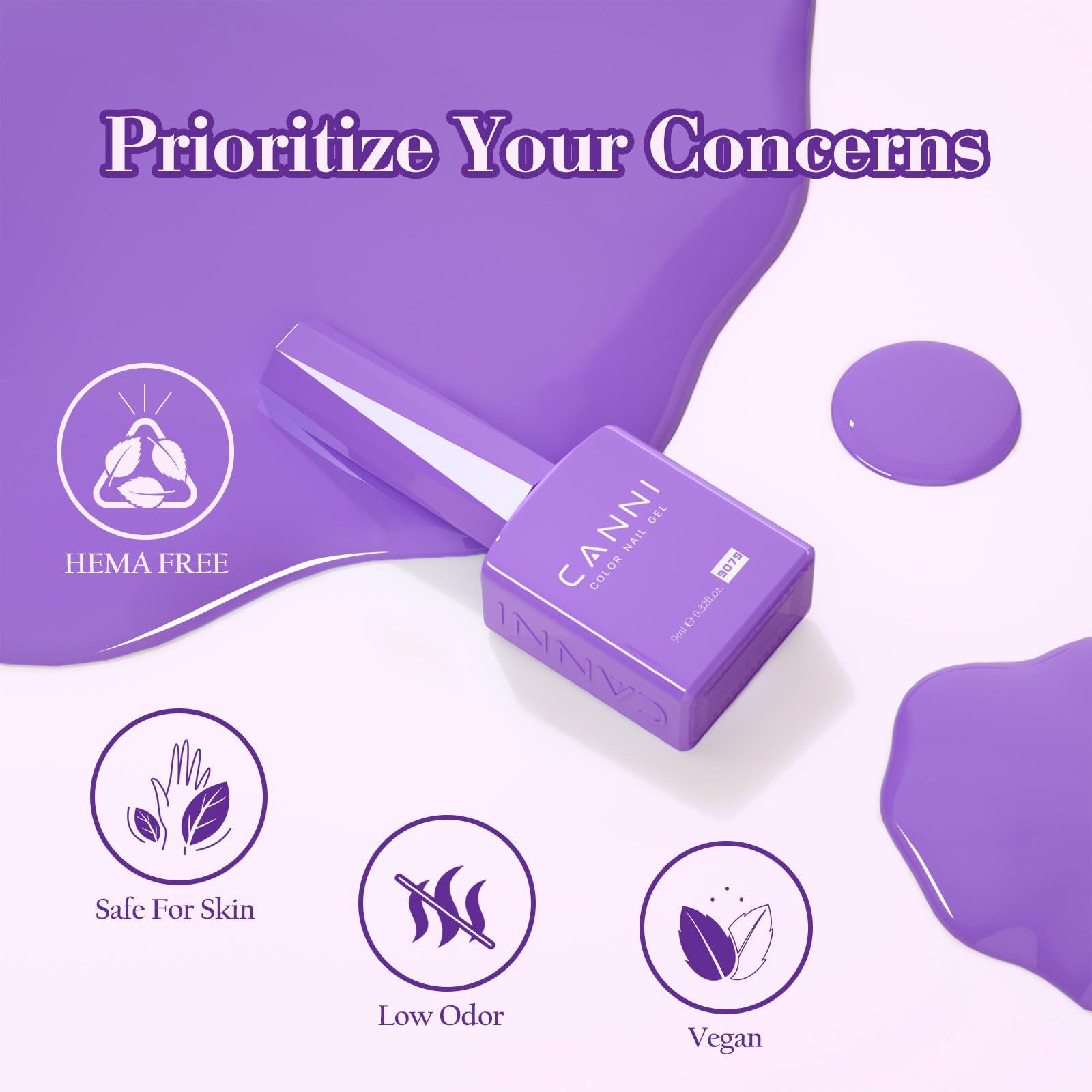 CANNI dark purple gel polish for bold accent nails