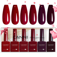CANNI dark red gel polish bottle shows bold color for a salon-worthy home manicure.