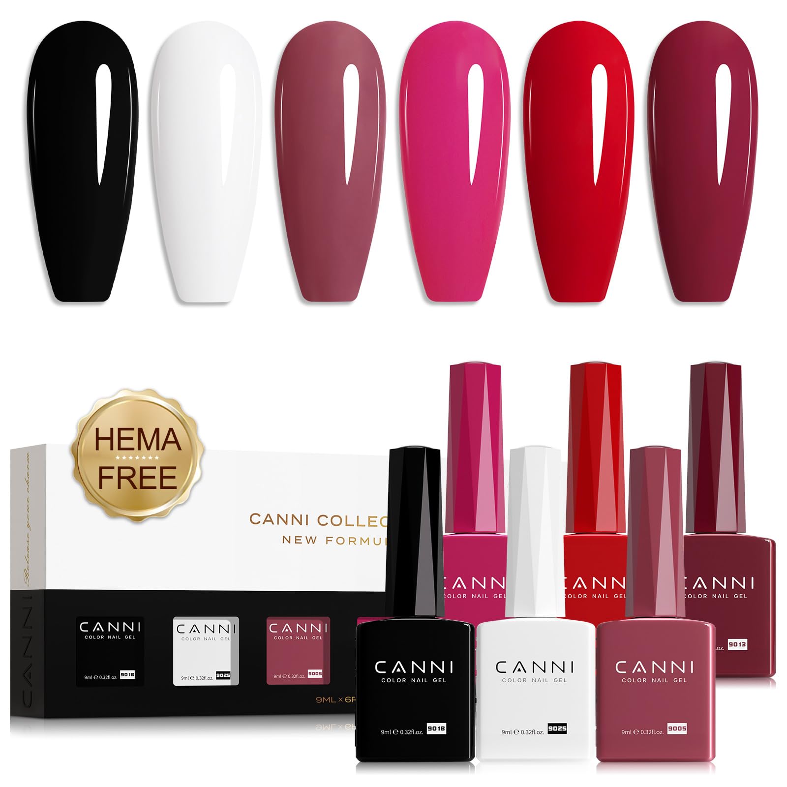 CANNI gel nail polish black bottle for a timeless, long-lasting manicure.