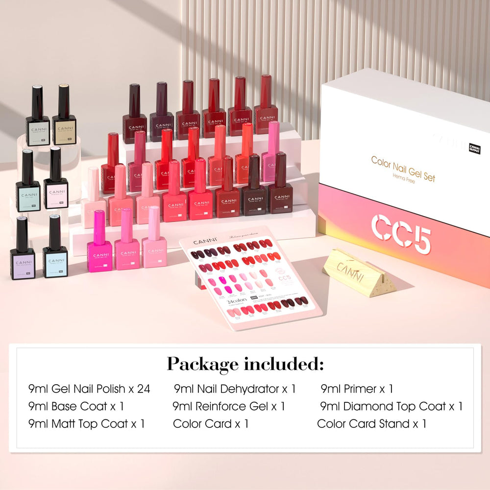 CANNI gel nail polish set 3D crystal label close-up aids color recognition.