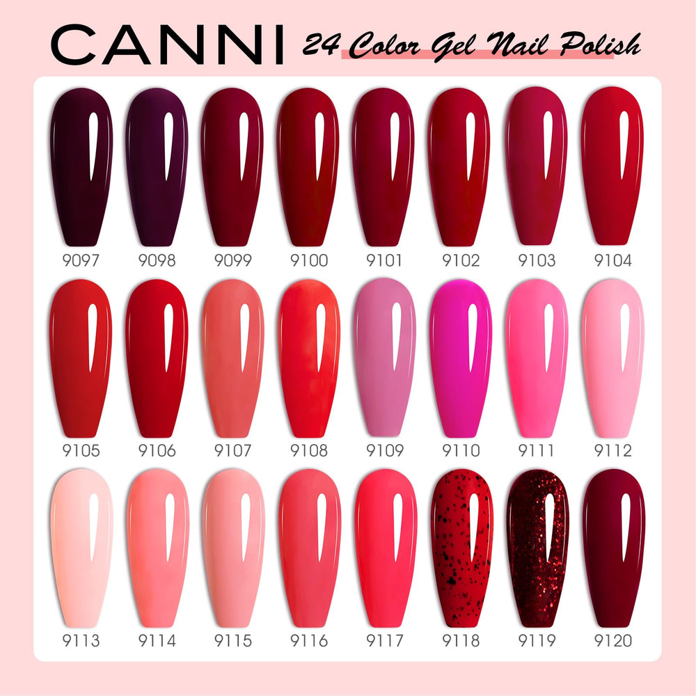 CANNI gel nail polish set brush detail shows smooth application.