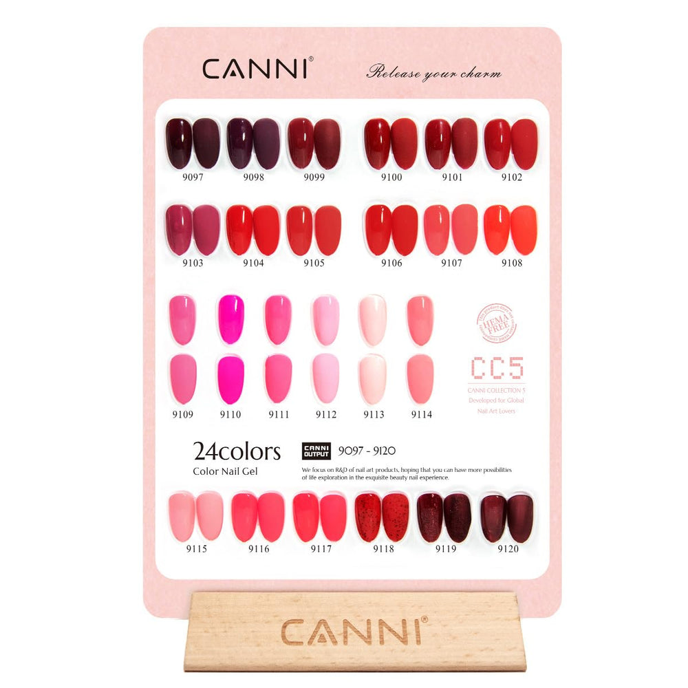 CANNI gel nail polish set color bottles close-up highlights true shade accuracy for precise manicure.