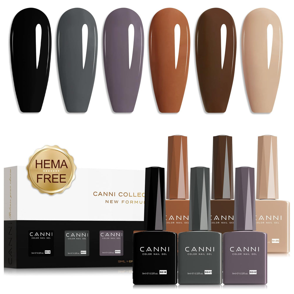 CANNI gel nail polish color bottles show true shade for precise application.