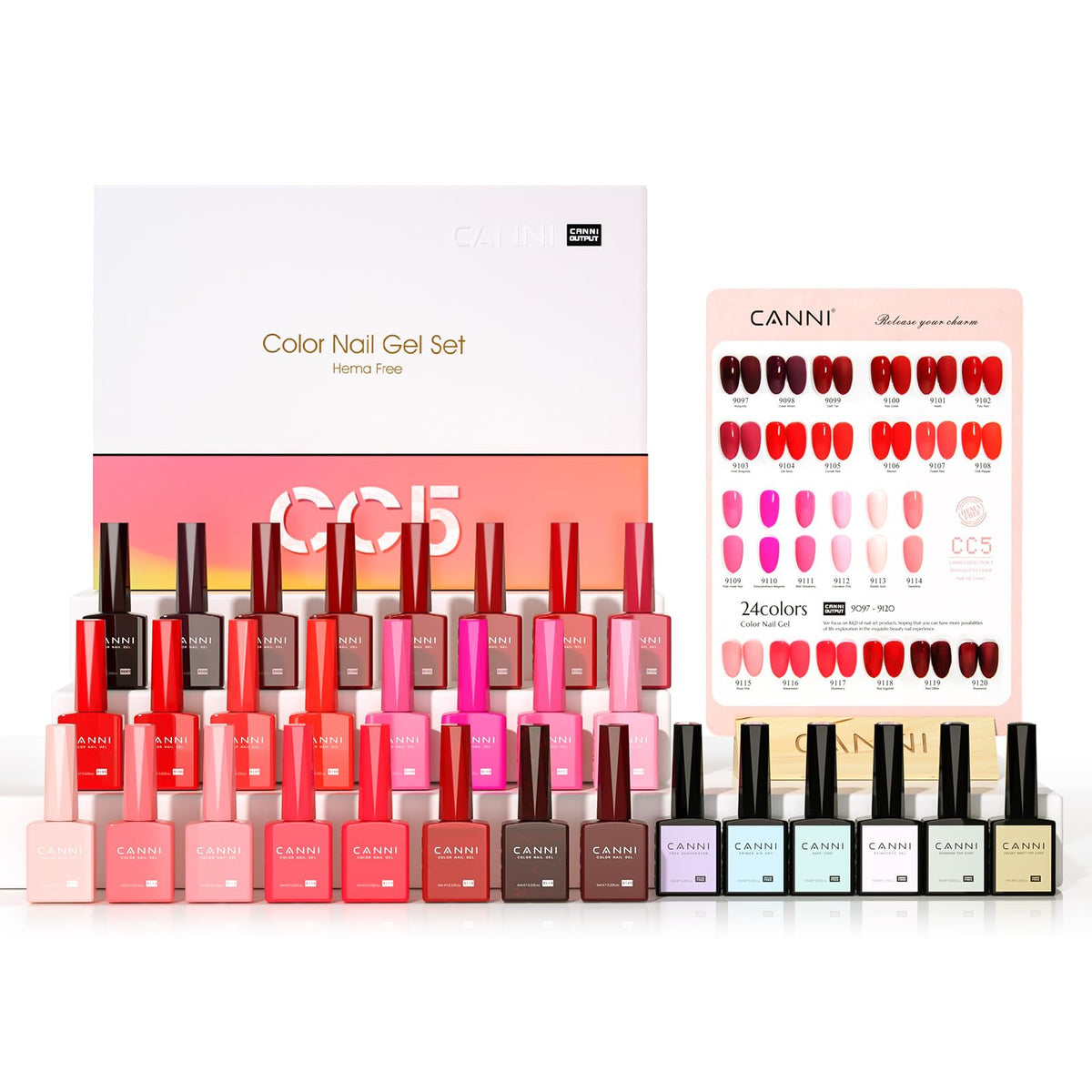 CANNI gel nail polish set hero display offers vibrant shades for easy at-home manicures.